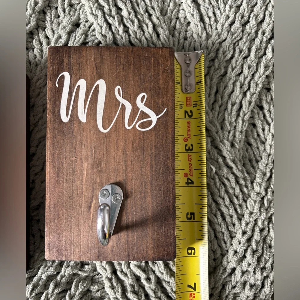 Handmade Wooden Mr and Mrs Wall Hooks